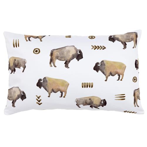 500x500 Watercolor Buffalo Lumbar Pillow Carousel Designs - Watercolor Buffalo