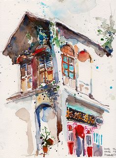 Watercolor Building Painting