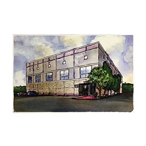 500x500 Pam Beesly Office Building Watercolor Painting Poster - Watercolor Building Painting