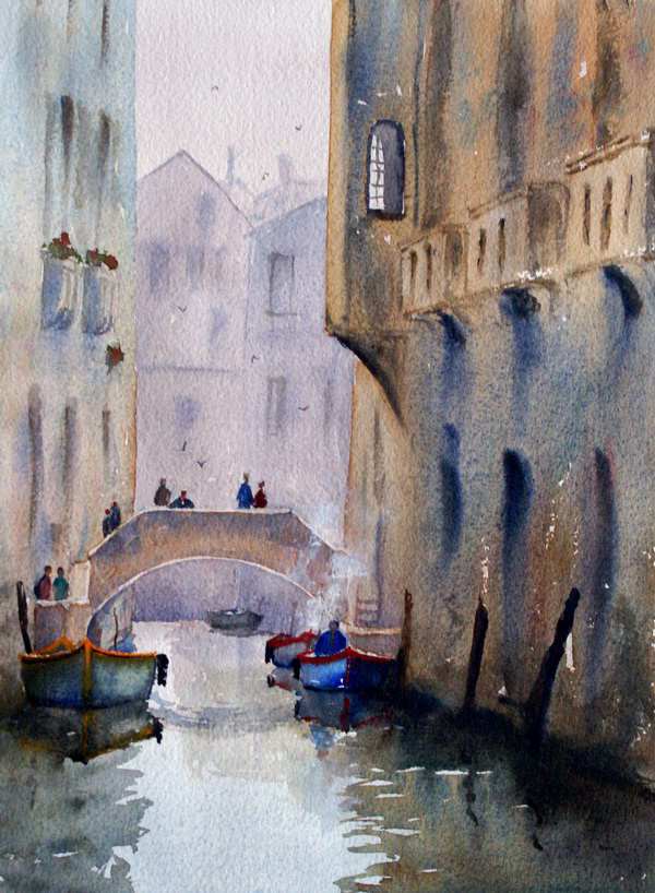 600x818 Watercolor Paintings Venice Gallery.venice Italy Watercolour - Watercolor Building Painting