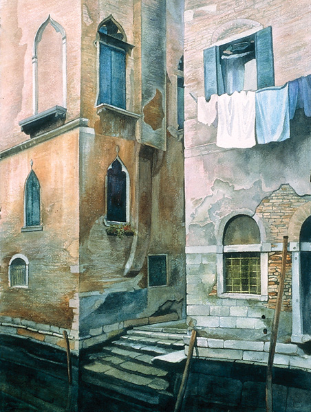 452x600 Watercolor Tutorial On Building Up Layers Of Drybrush Color - Watercolor Building Painting