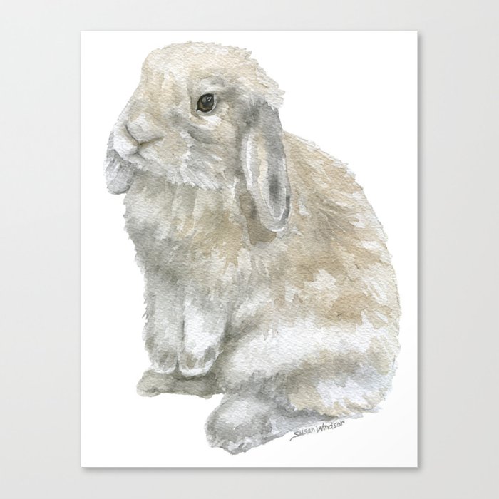 700x700 Lop Rabbit Watercolor Painting Bunny Canvas Print By Susanwindsor - Watercolor Bunny