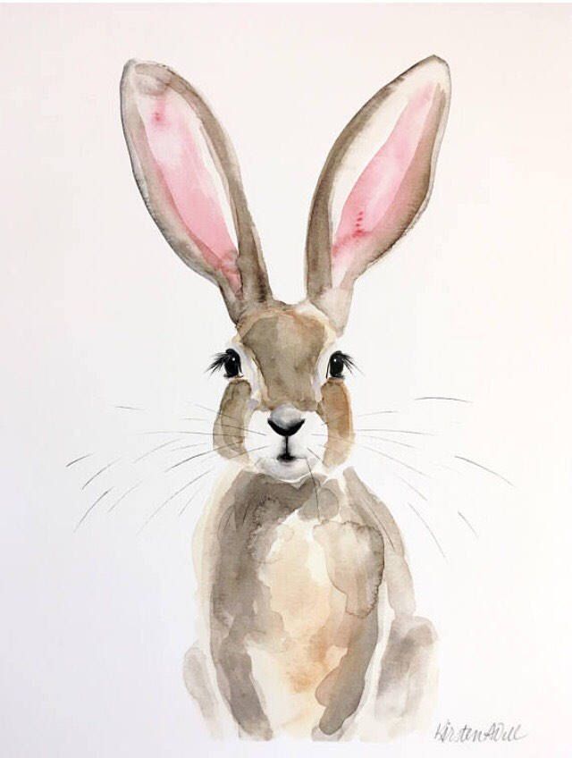 640x848 Pin By Hannah Honigblume On Painting Honey Bunny - Watercolor Bunny