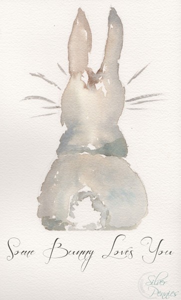 363x600 Watercolor Bunny (Free Printable) - Watercolor Bunny