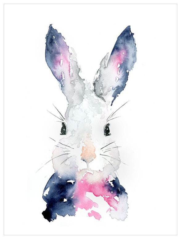 587x775 Watercolor Bunny Canvas Art Decor - Watercolor Bunny