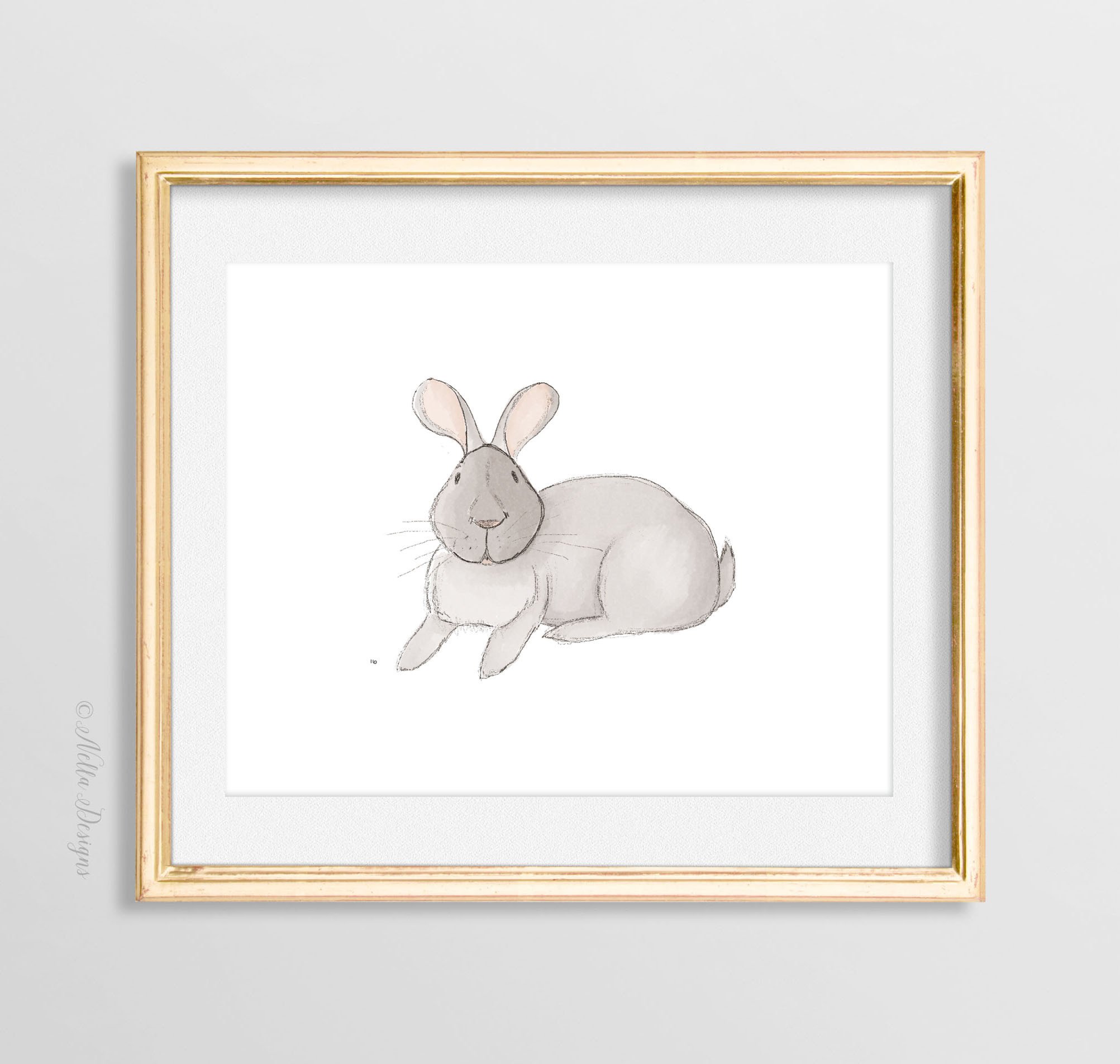 2005x1904 Watercolor Bunny Rabbit Nella Designs - Watercolor Bunny