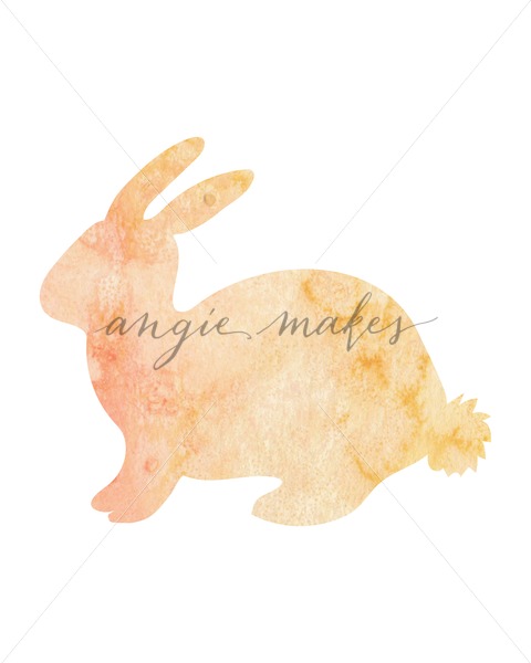 480x600 Yellow Watercolor Bunny - Watercolor Bunny