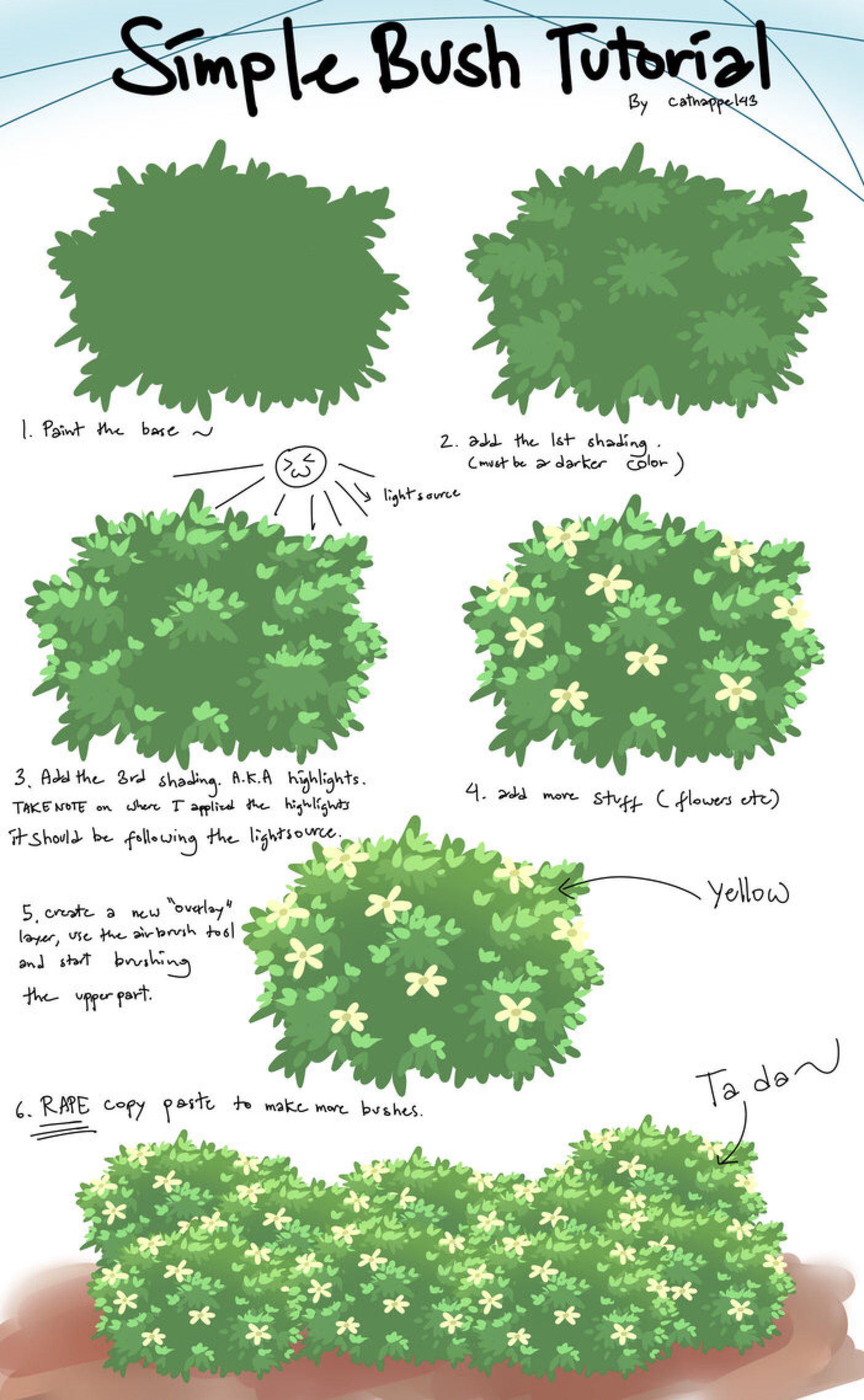 1404x2276 Bush Tutorial By Catnappe143 On @ Watercolor - Watercolor Bushes