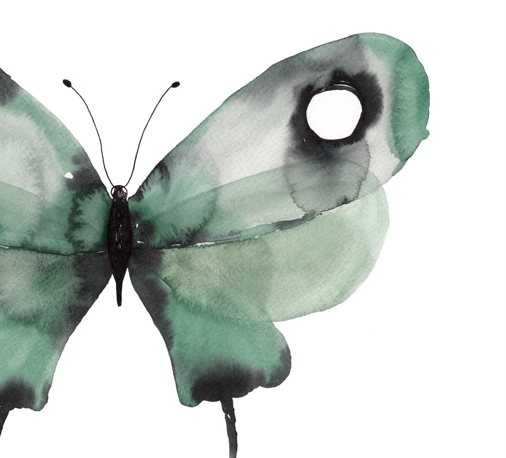 1000x906 Shop Green Watercolor Butterfly Poster On Crowdyhouse - Watercolor Butterfly