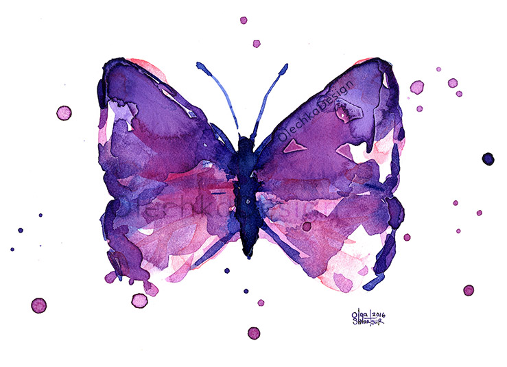 739x535 Watercolor Butterflies Olechka Design - Watercolor Butterfly Prints