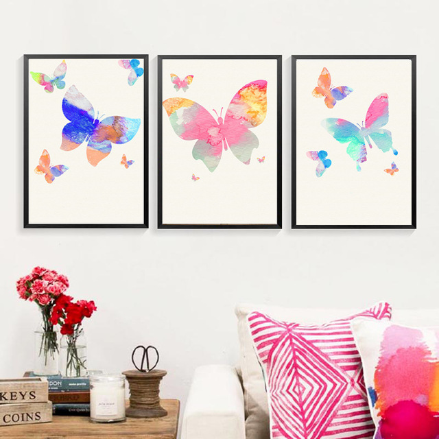 640x640 Watercolor Butterfly Canvas Paintings Colorful Posters Prints - Watercolor Butterfly Prints