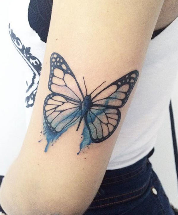 600x725 Tattoos Design Ideas 32 Best Attractive Butterfly Tattoo Designs - Watercolor Butterfly Tattoo