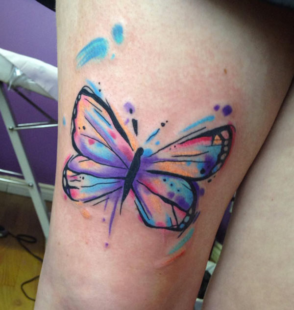 600x631 Watercolor Butterfly Tattoo Design - Watercolor Butterfly Tattoo