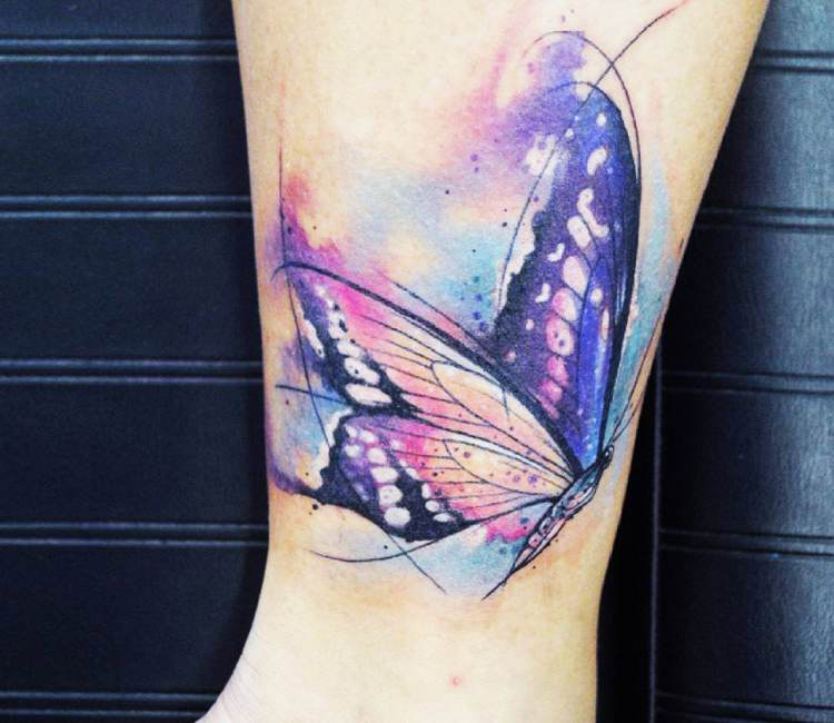 750x650 Watercolor Butterfly Tattoo By Kati Berinkey Post 17244 - Watercolor Butterfly Tattoo