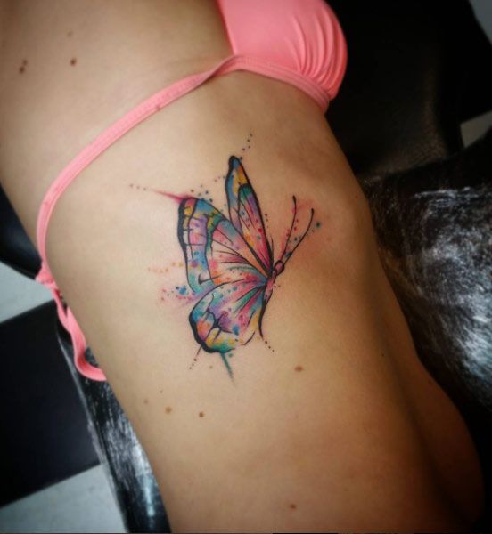 552x600 Wonderful Watercolor Tattoos For Women Animal Tattoo Designs - Watercolor Butterfly Tattoo