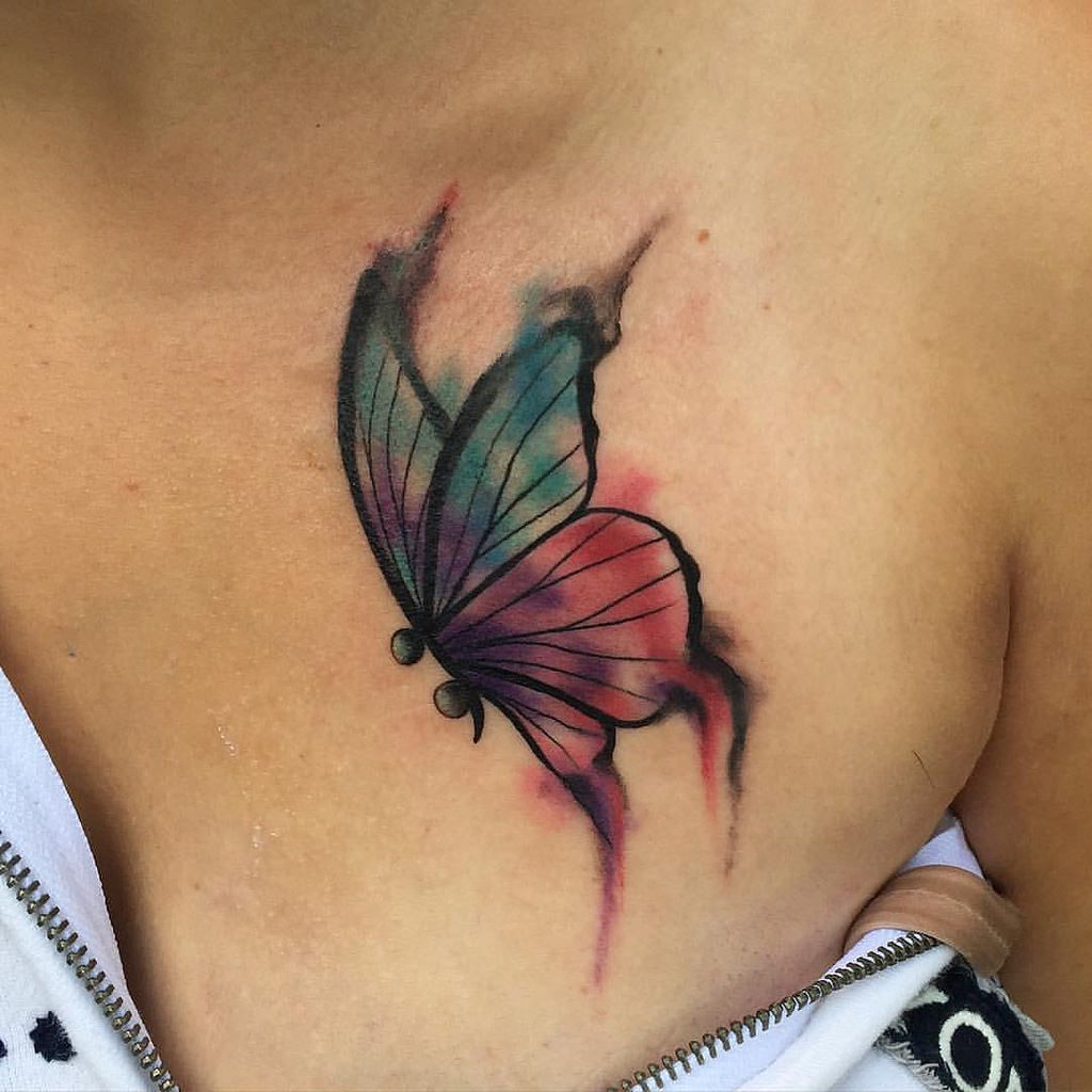 1024x1024 - Watercolor Butterfly Tattoo