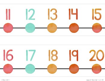 350x270 Warm Amp Sunny Watercolor Number Line By Miss Lulu Tpt - Watercolor By Number