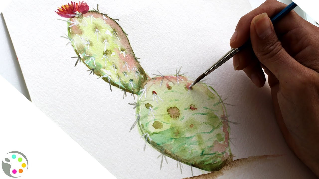 1280x720 How To Paint A Cactus Watercolor Painting Tutorial - Watercolor Cactus