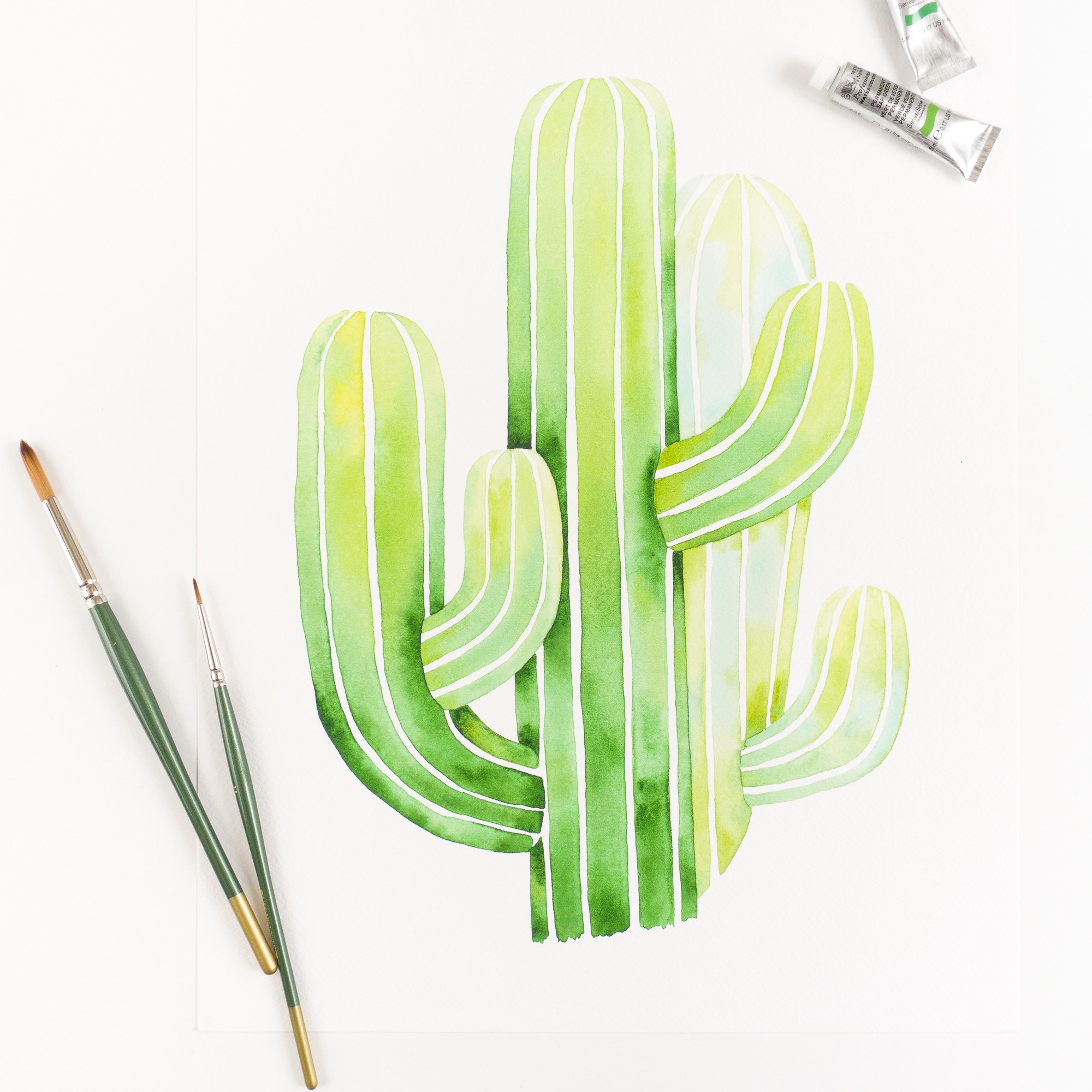 2000x2000 Saguaro Cactus - Watercolor Cactus
