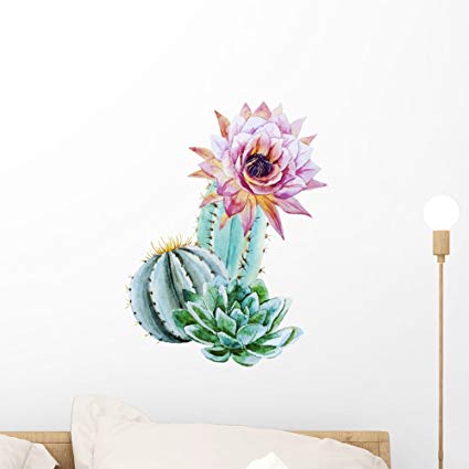 425x425 Wallmonkeys Watercolor Cactus Wall Decal Peel And - Watercolor Cactus