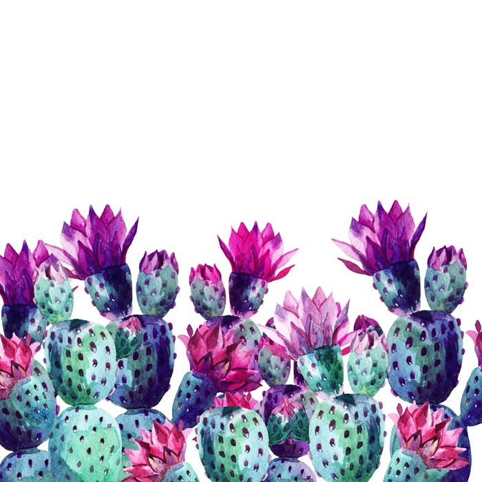 700x700 Watercolor Cactus Poster We Live To Change - Watercolor Cactus