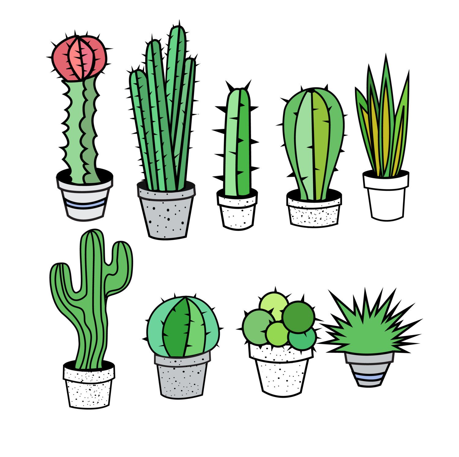 1500x1493 Free Watercolor Cactus Clipart - Watercolor Cactus Clipart