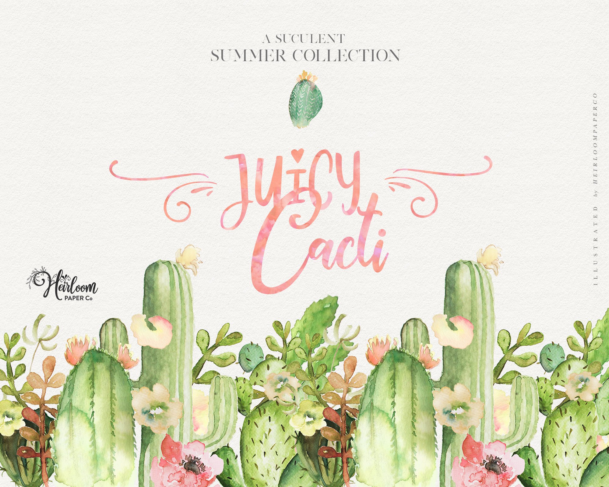 2000x1599 Watercolor Cactus Clipart Juicy Cacti Elements Cacti Etsy - Watercolor Cactus Clipart