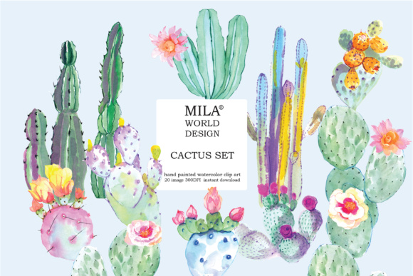 580x387 Watercolor Cactus Clipart Graphic By Milaworlddesing - Watercolor Cactus Clipart