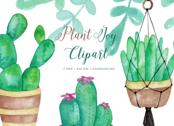 580x419 Watercolor Succulents And Cactus Clipart Graphics Graphic By By - Watercolor Cactus Clipart