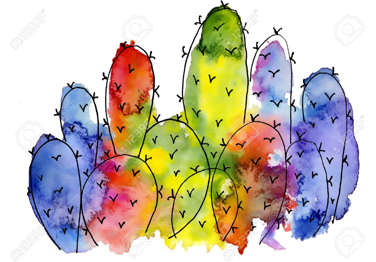1300x909 Cacti Clipart - Watercolor Cactus Clipart
