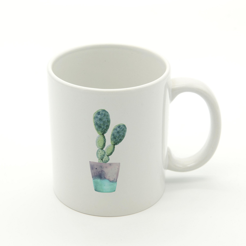 1000x1000 Watercolor Cactus Flower Ceramic Coffee Tea Beer Mugs Mug Mild - Watercolor Cactus Flower