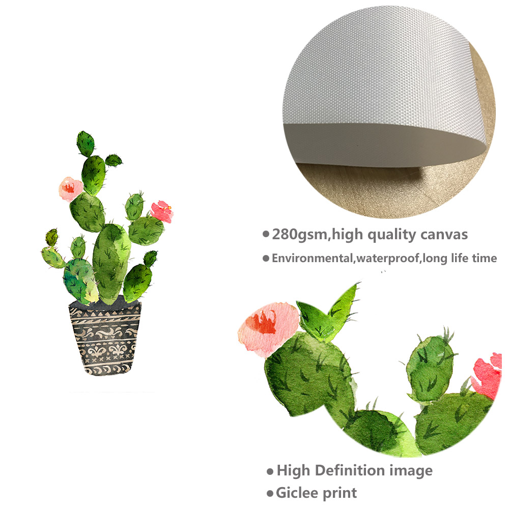 1000x1000 Watercolor Plants Cactus Flower Poster Prints Minimalist - Watercolor Cactus Flower