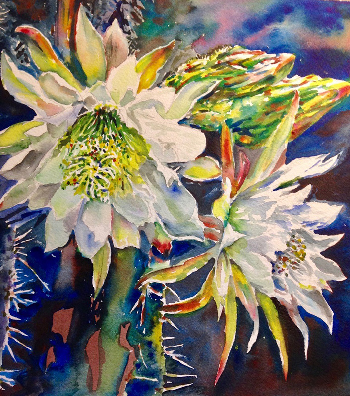 706x800 Watercolor The Many Colors Of Succulents (3 Part Series) - Watercolor Cactus Flower
