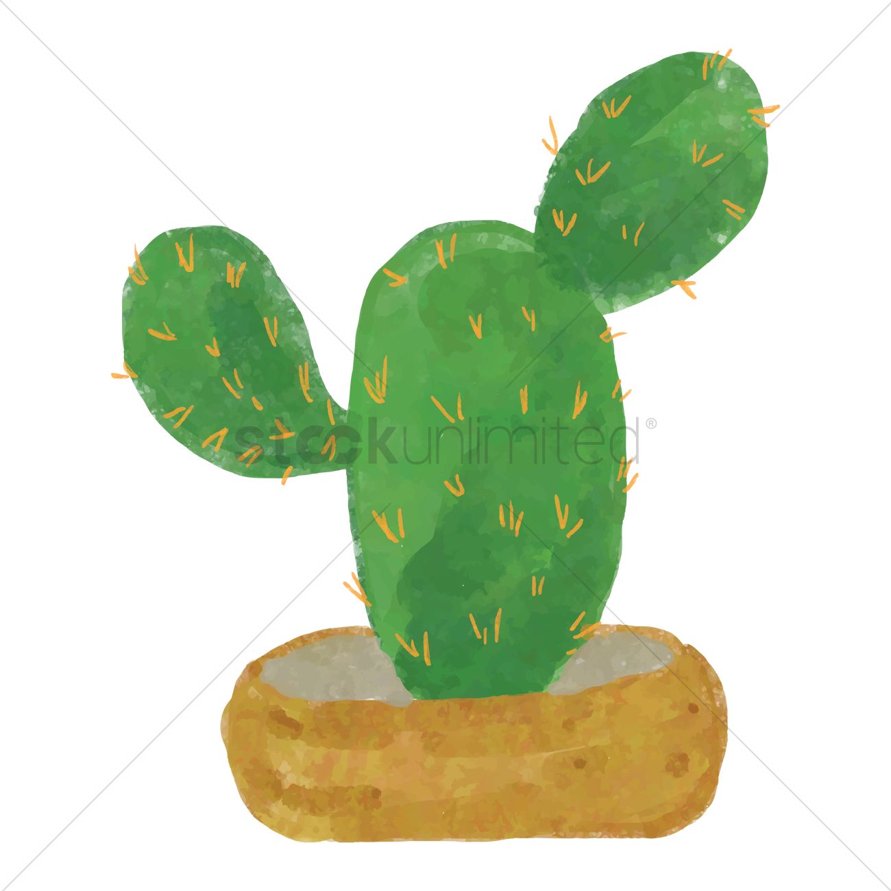 1300x1300 Watercolor Cactus Vector Image - Watercolor Cactus Vector