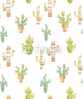 333x400 Watercolor Cactus Vector Pattern Buy Photos Ap Images Detailview - Watercolor Cactus Vector