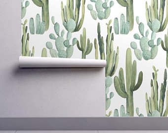 340x270 Cactus Wallpaper Etsy - Watercolor Cactus Wallpaper