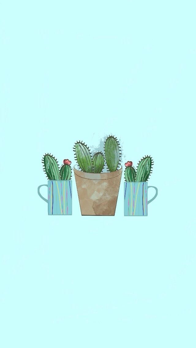640x1136 Watercolor Cactus Wallpaper Inspirational Pin By Aly On Wallpapers - Watercolor Cactus Wallpaper