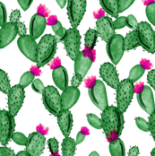 173x174 Watercolor Cactus Fabric, Wallpaper Amp Gift Wrap - Watercolor Cactus Wallpaper