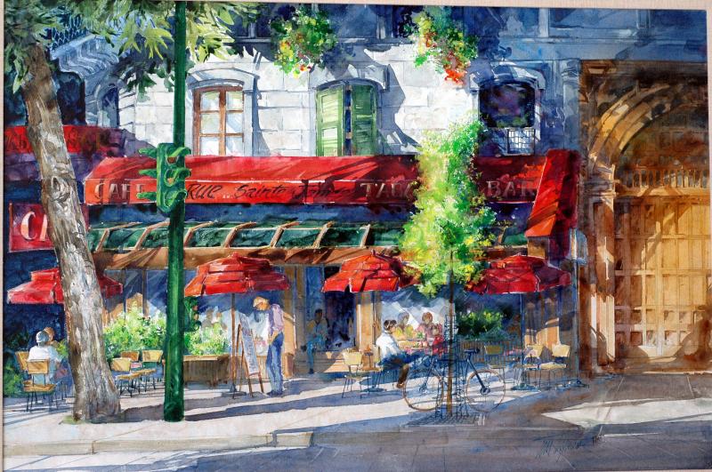 800x531 St James Cafe 24 X 36 - Watercolor Cafe