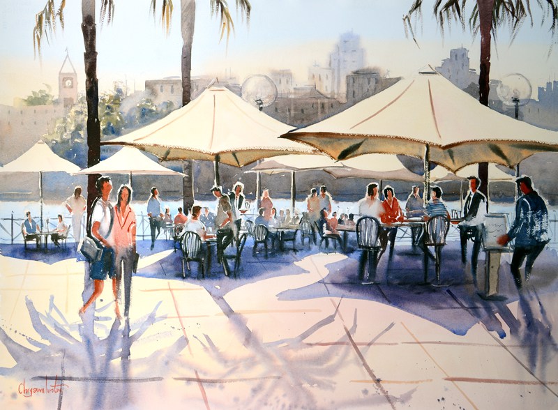 800x588 Street Scenes Chrysovalantou Mavroudis Watercolour Artist - Watercolor Cafe