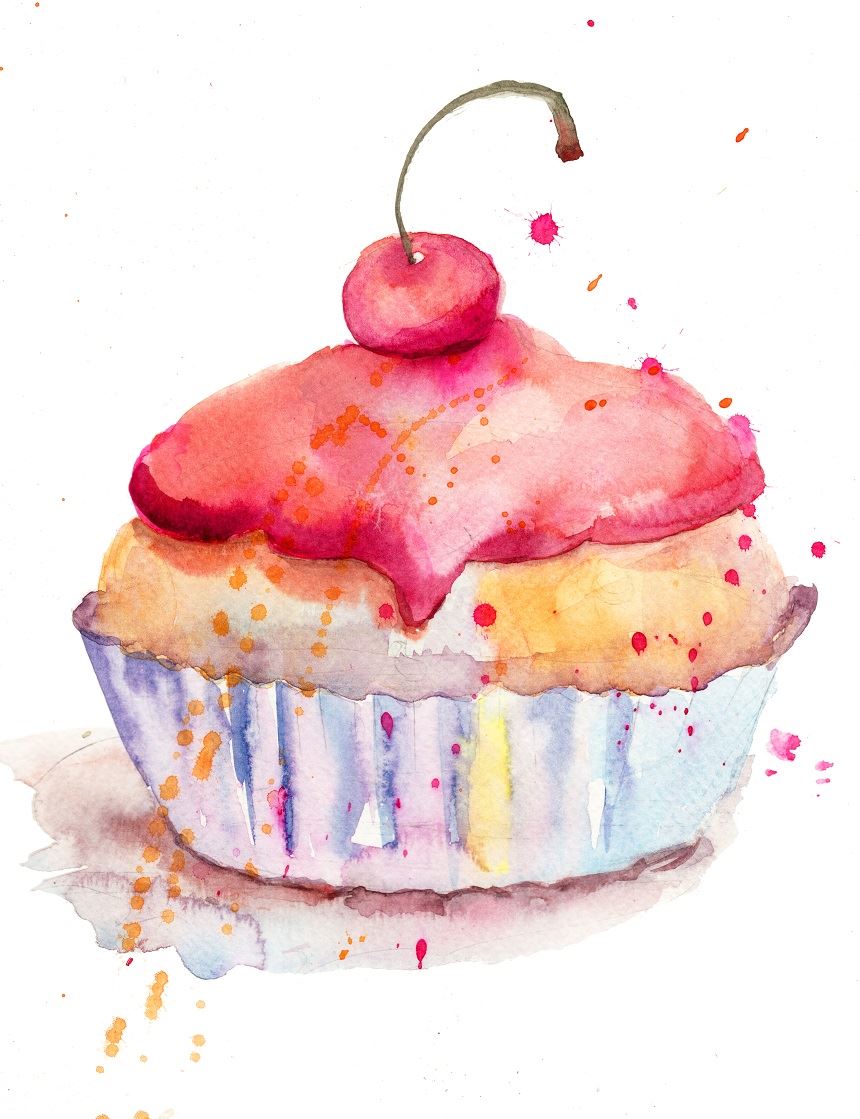 860x1119 Watercolor Cake Glass Splashback. - Watercolor Cake