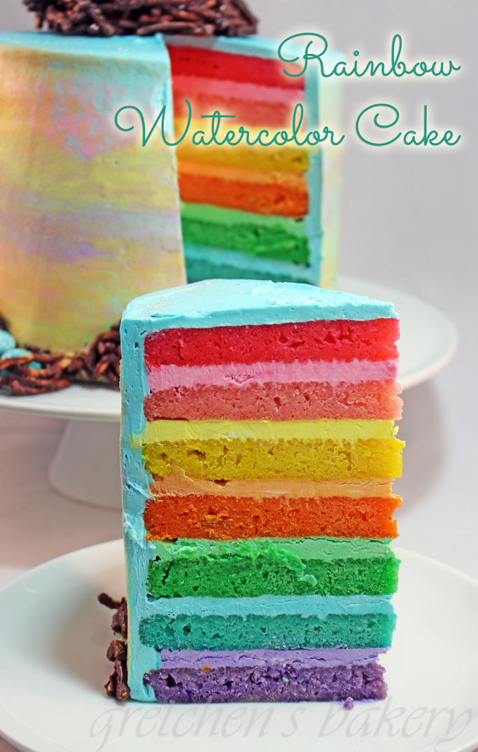 683x1074 Rainbow Watercolor Cake - Watercolor Cake Decorating