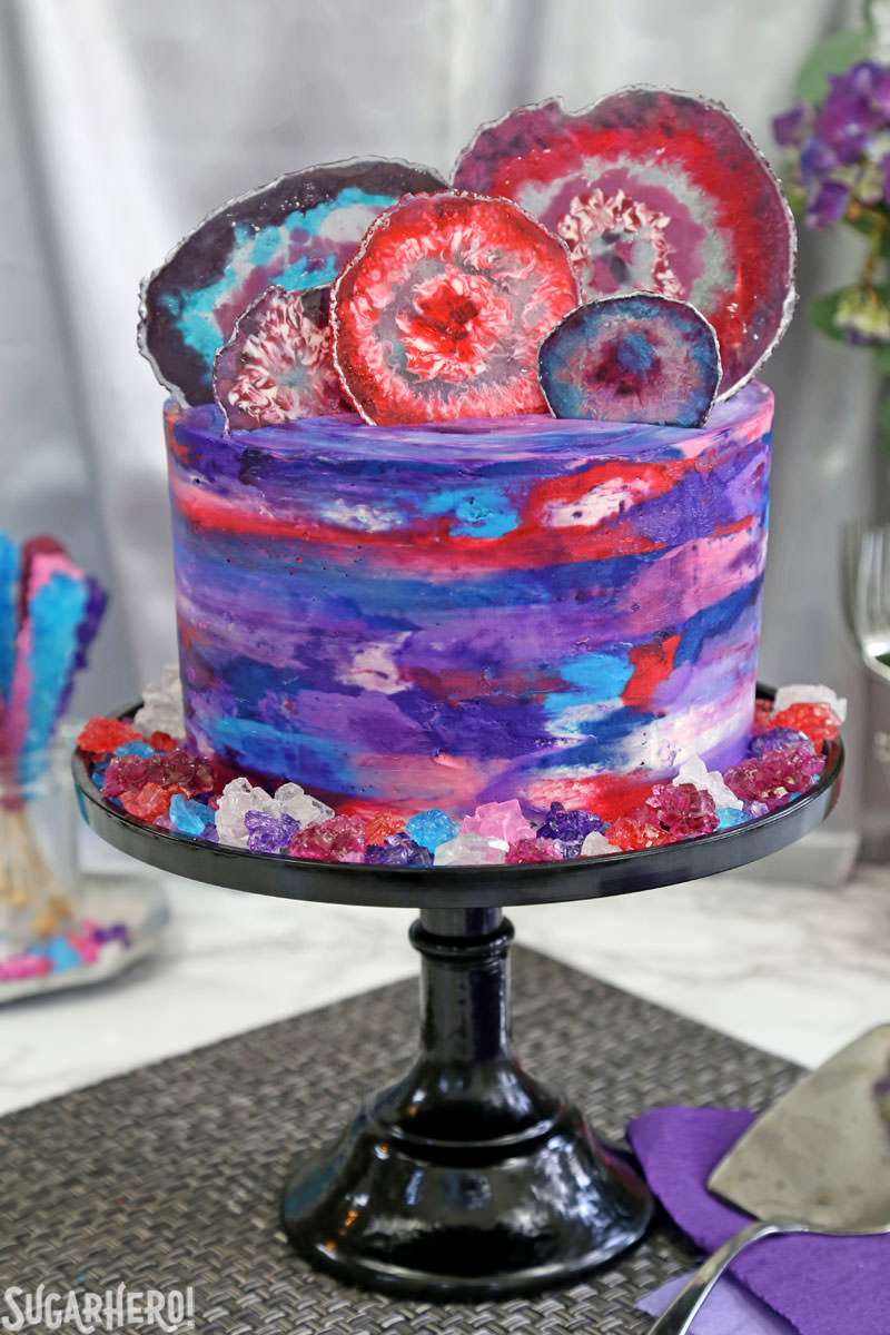 800x1200 Agate Cake - Watercolor Cake Decorating
