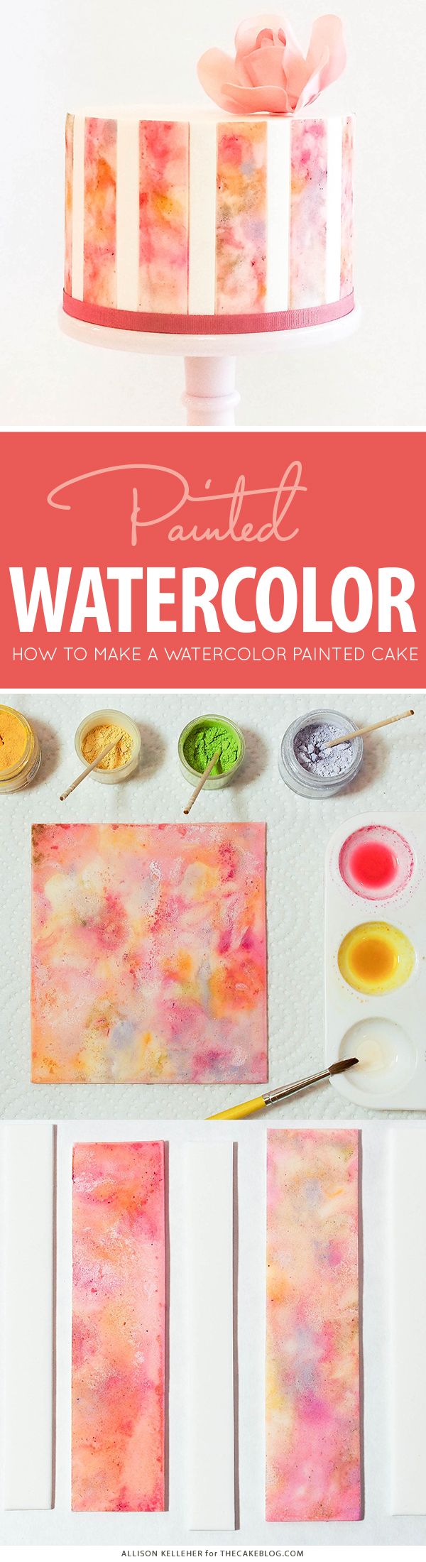 600x2200 How To Paint A Watercolor Cake Party Ideas Amp Trends {By Party - Watercolor Cake Painting