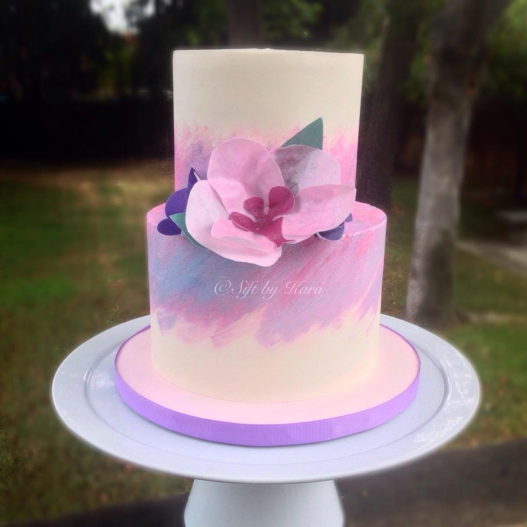 1080x1080 Painted Buttercream Cake - Watercolor Cake Painting