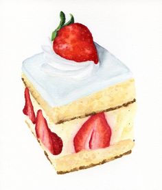 236x278 Pin By Barbara On Food Illustrations Retro - Watercolor Cake Painting