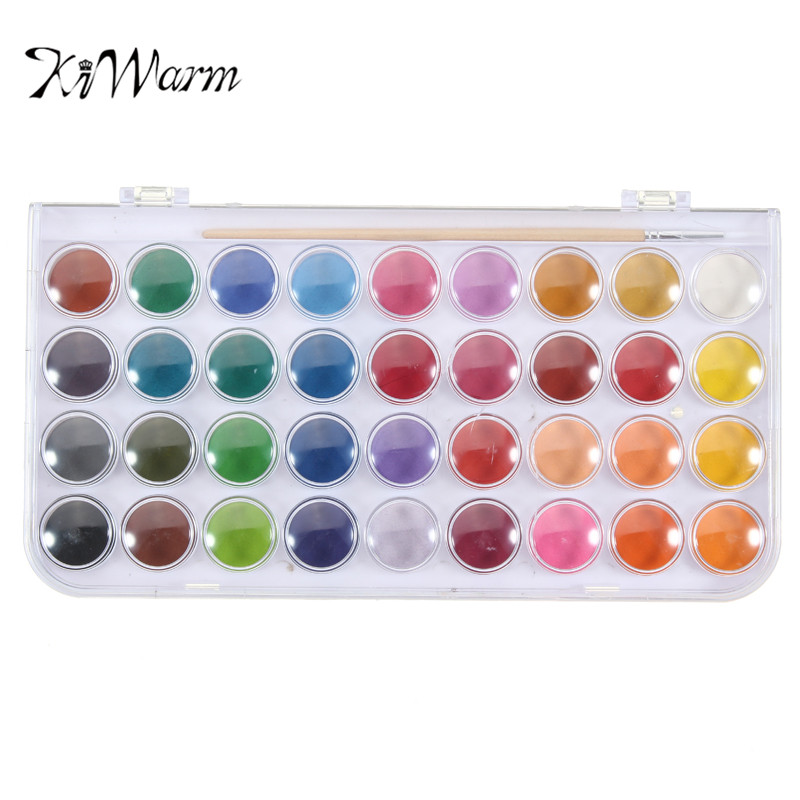 800x800 Kiwarm 36colors Plastic Box Travel Solid Watercolor Paints - Watercolor Cake Set