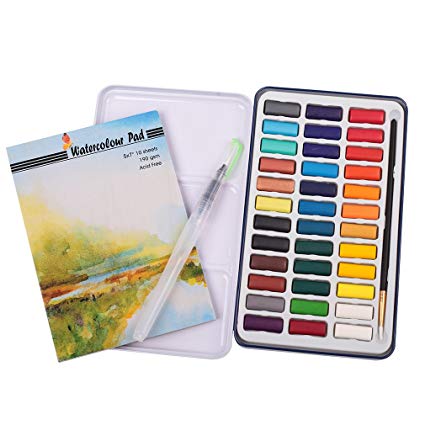 425x425 Falling In Art 36 Assorted Watercolor Cake Travel Set - Watercolor Cake Set