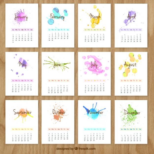 Watercolor Calendar at PaintingValley.com | Explore collection of ...