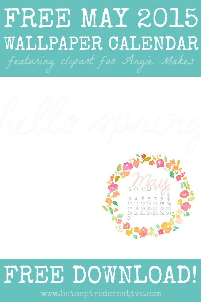 683x1024 Free Download May 2015 Wallpaper Calendar 2015 Wallpaper, Clip - Watercolor Calendar 2015